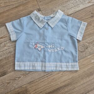 Vintage Blue and White Button Down Shirt